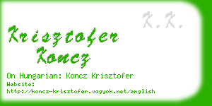 krisztofer koncz business card